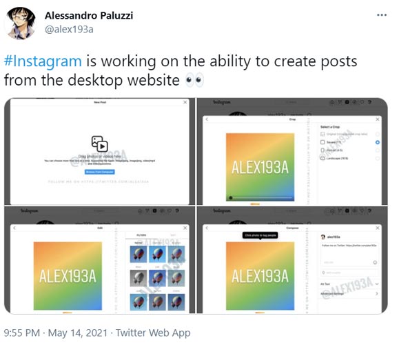 New Desktop Post Feature on Instagram