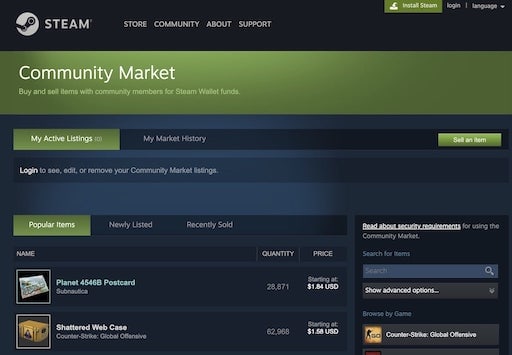 buy and sell skin on community market image:steam wallet to paypal
