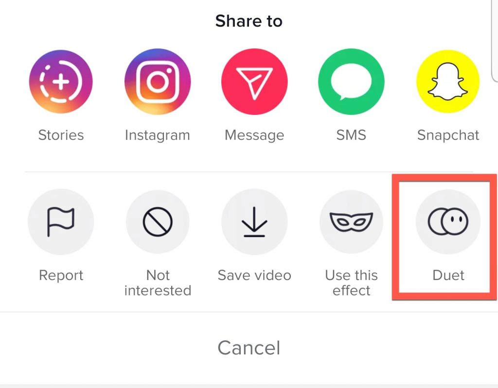 duet icon on tiktok: how to duet on tiktok with a saved video