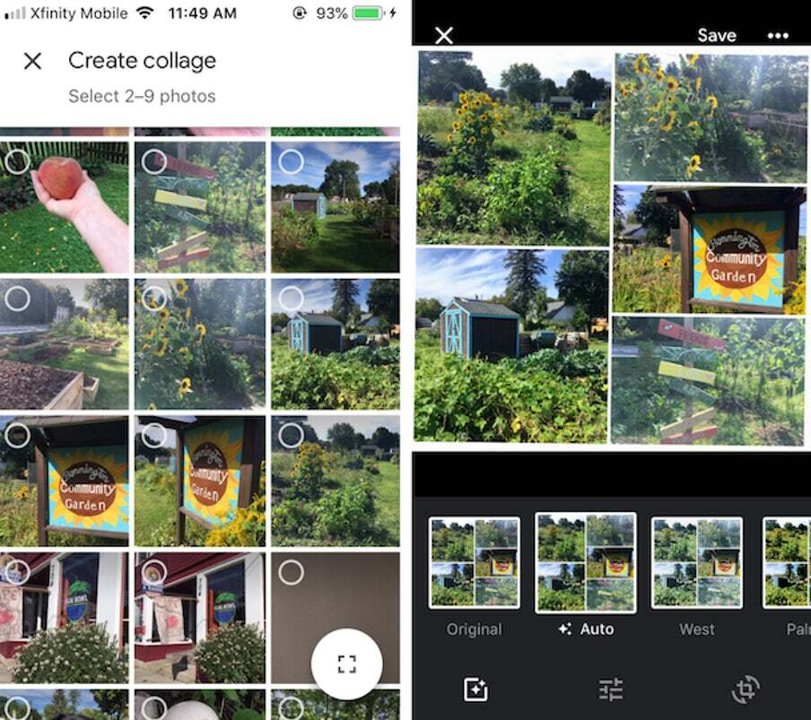 How to make a collage on iPhone using google photos
