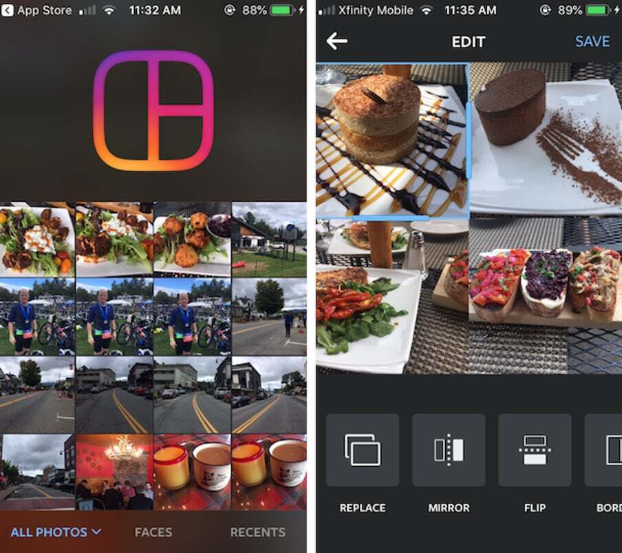 How to make a collage on iPhone using instagram layout