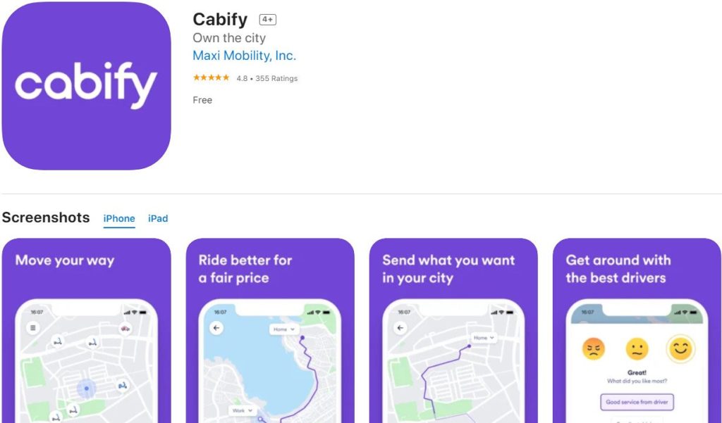 Cabify; 8 Best Public Transport Apps for iPhone and Android in 2022