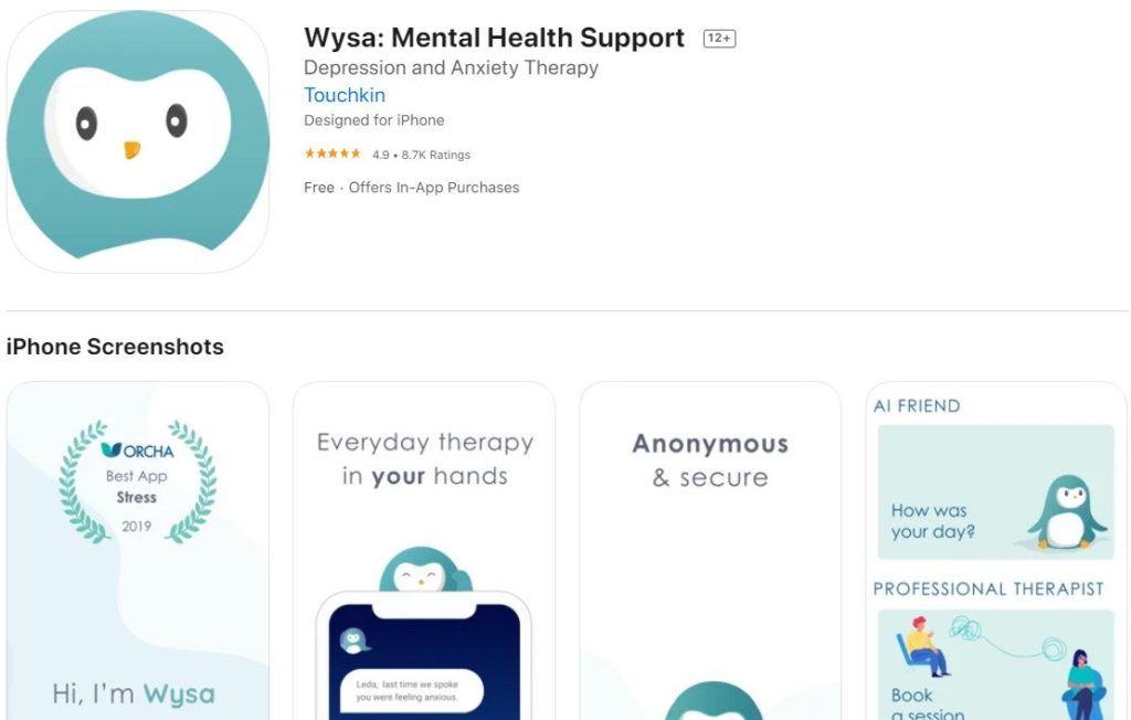Wysa; 6 Best Anxiety Apps for Android and iPhone in 2022 