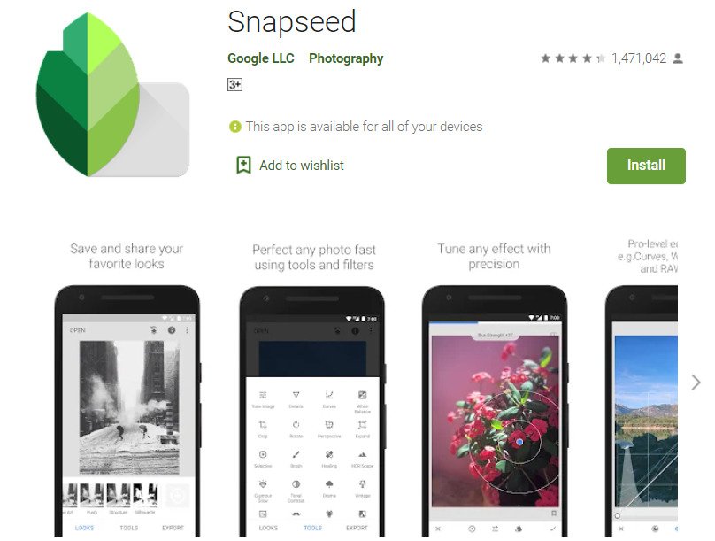 Snapseed; 8 Best Editor's Choice Apps in 2022 | Essential Apps For All