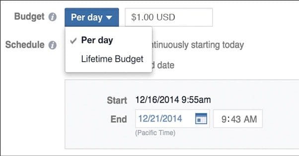 how to setup an effective Facebook ad campaign in a few minutes: decide your campaign budget