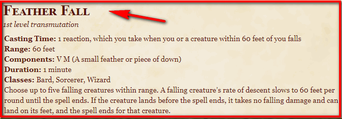 What Are The Strange Rules Of Feather Fall 5e DnD | New Spell Alert