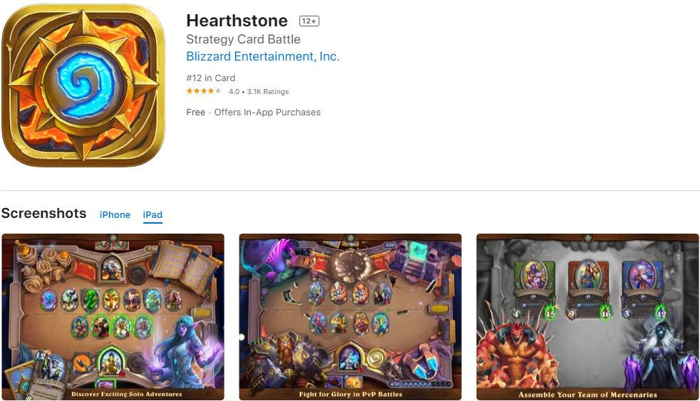 Blizzard Hearthstone: Heroes of Warcraft; Best Digital Board Game Apps for iPhone and iPad in 2022