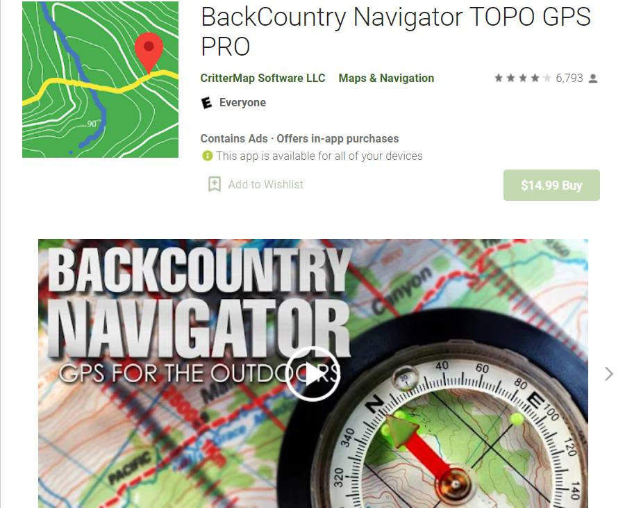 BackCountry Navigator; Best Maps and Navigation Apps for Android in 2022