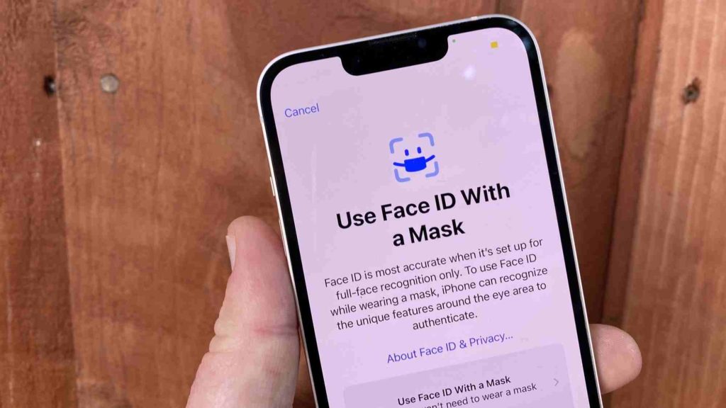 Step 3: Tap on Face ID with Mask