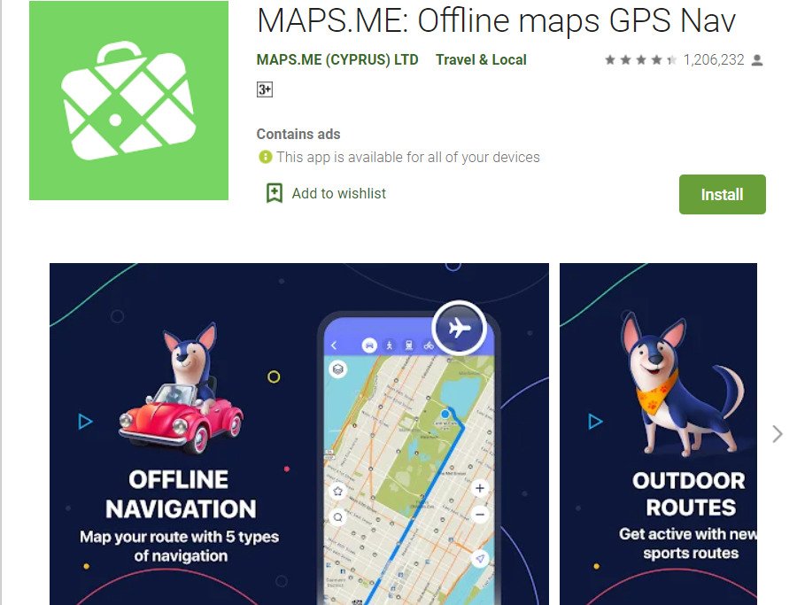 Maps.Me; Best Maps and Navigation Apps for Android in 2022