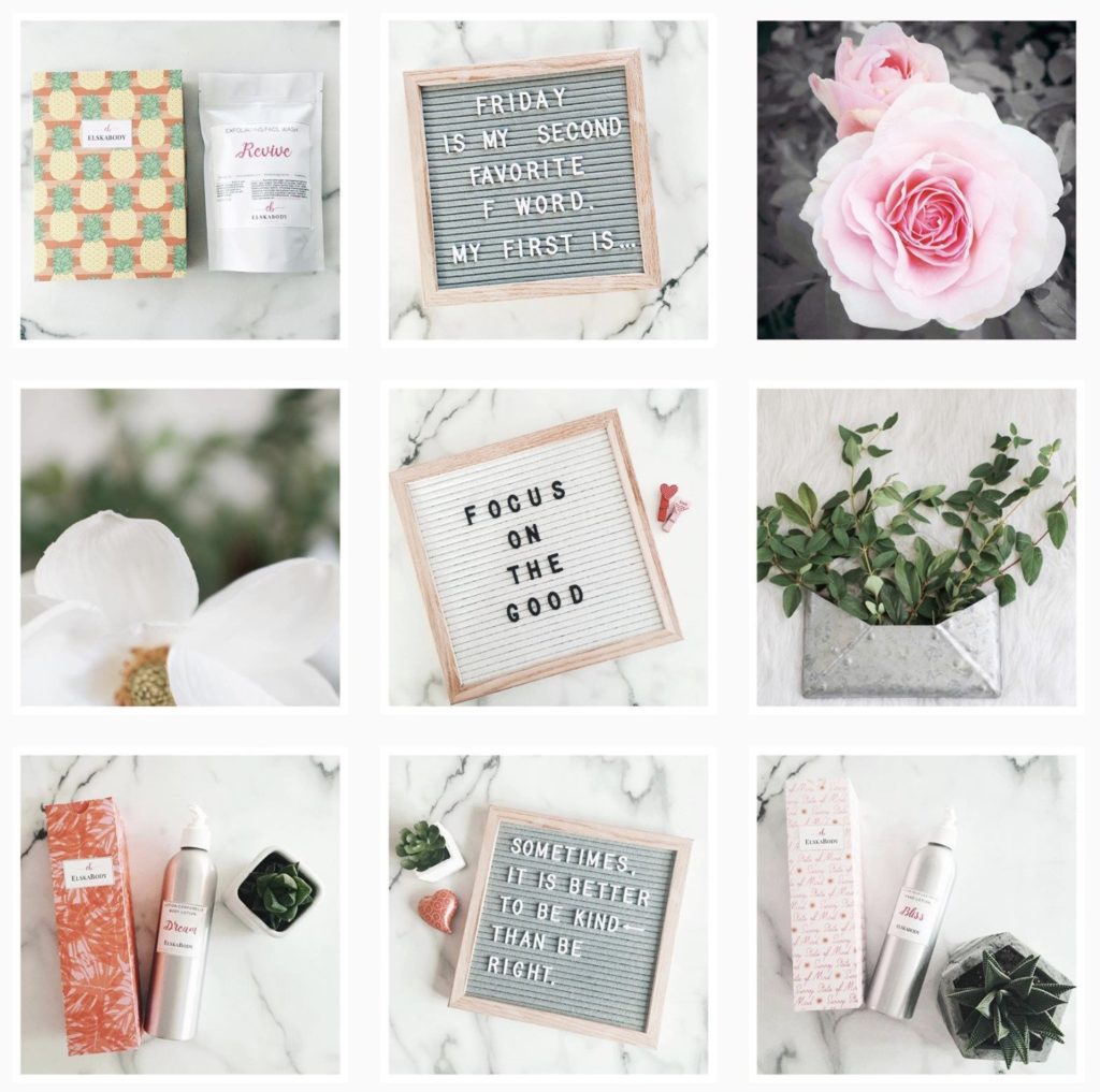 arresting your viewers on Instagram Grid Layout: middle line grid