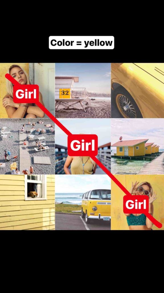 Arresting your viewers on Instagram grid Layout: diagonal Instagram grid