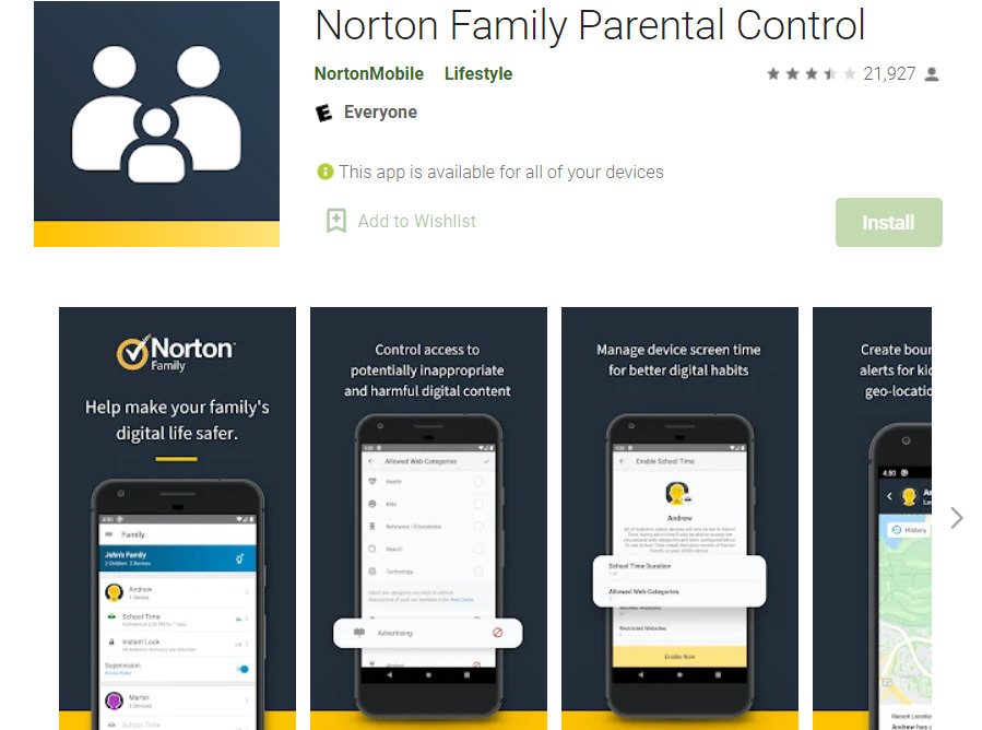 Norton Family; 5 Best Parenting Apps for Android in 2022