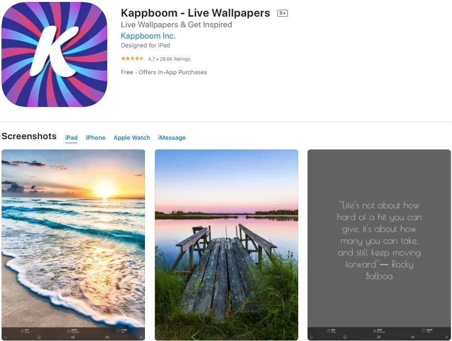 Kappboom; 10 Best Wallpaper Apps for iPhone and Android
