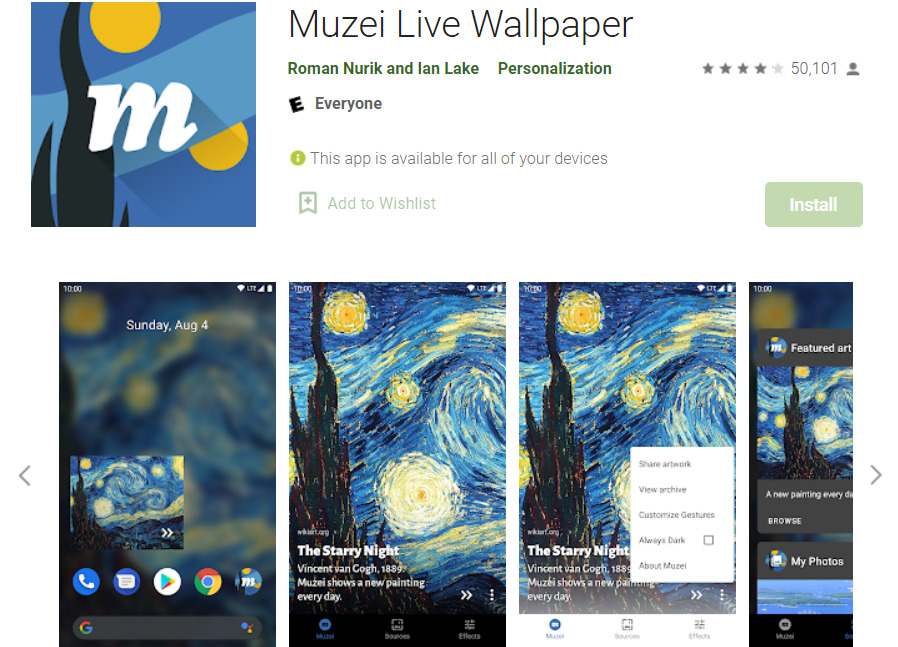 Muzei Live Wallpaper; 10 Best Wallpaper Apps for iPhone and Android