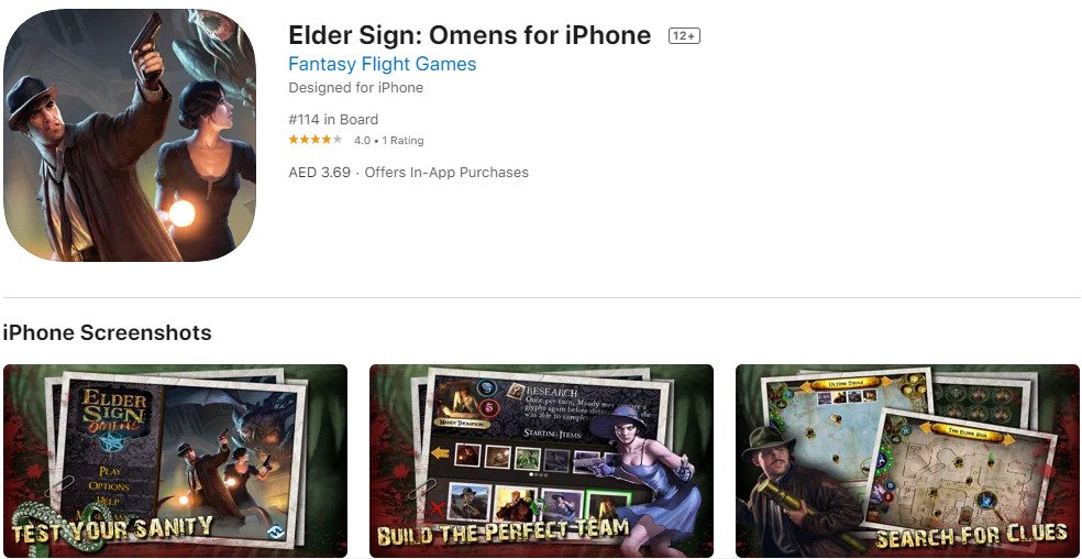 Elder Sign: Omens; Best Digital Board Game Apps for iPhone and iPad in 2022