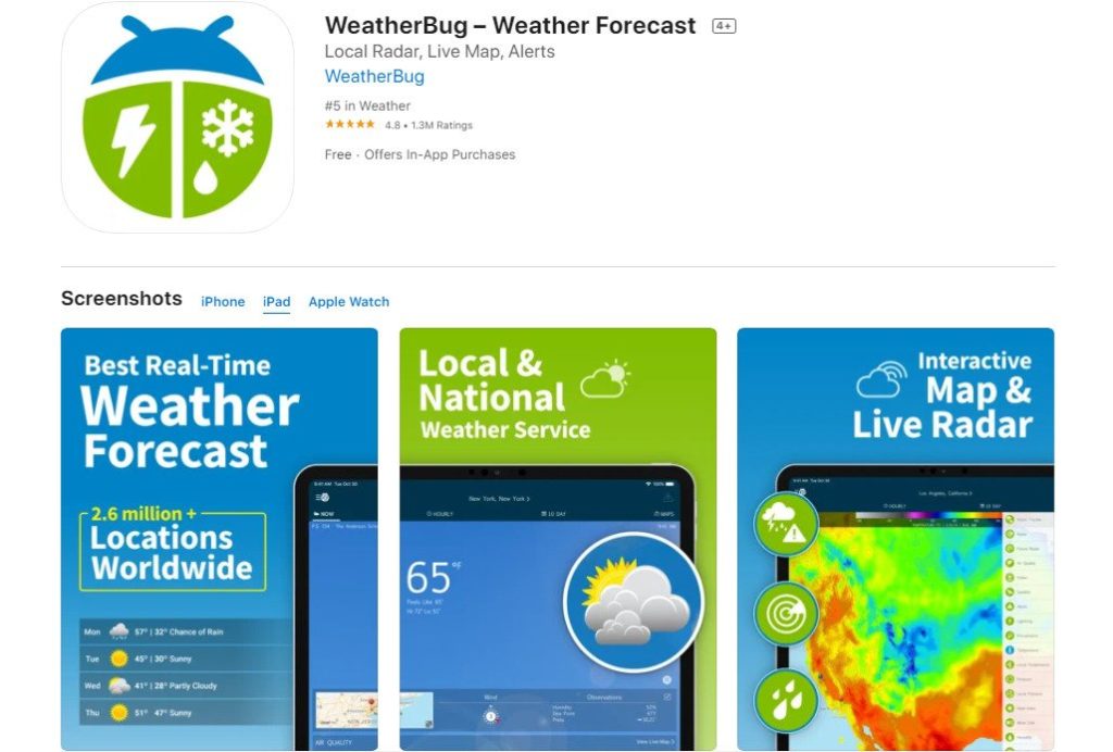 WeatherBug; 9 Best Weather Apps of 2022 | Download in Android and iPhone Now!