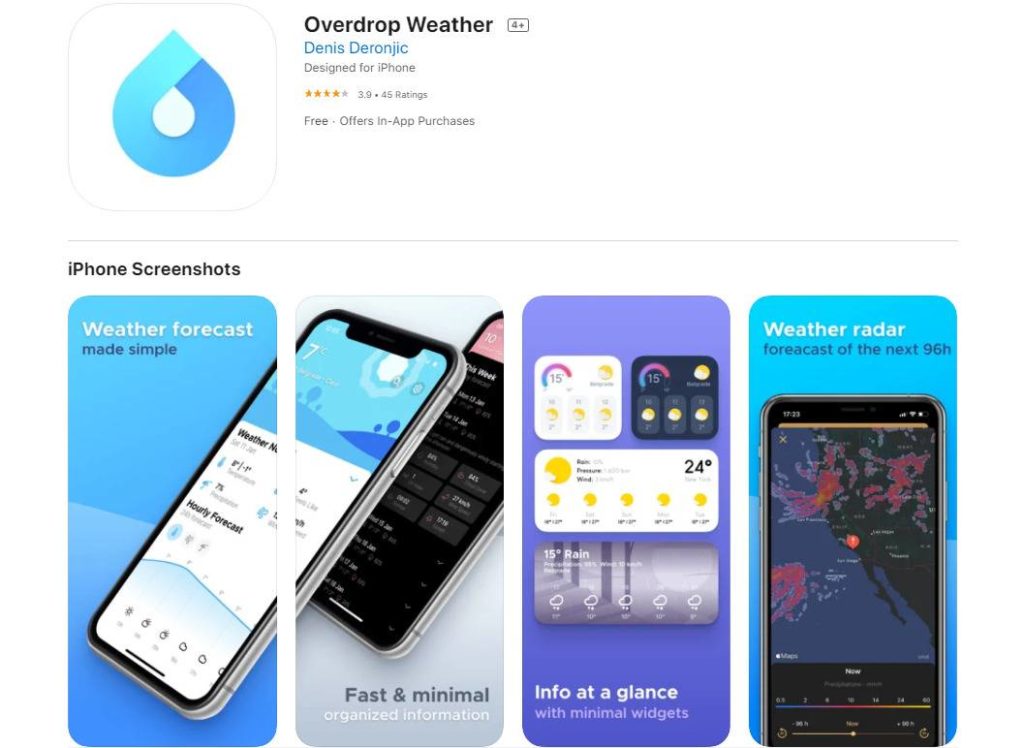 Overdrop; 9 Best Weather Apps of 2022 | Download in Android and iPhone Now!