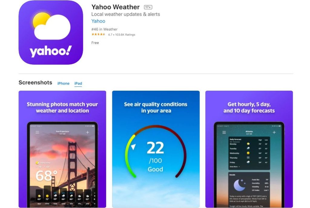 Yahoo Weather; 9 Best Weather Apps of 2022 | Download in Android and iPhone Now!