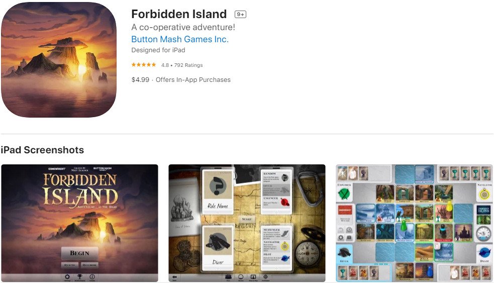 Forbidden Island; Best Digital Board Game Apps for iPhone and iPad in 2022