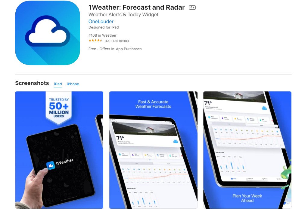 1Weather; 9 Best Weather Apps of 2022 | Download in Android and iPhone Now!