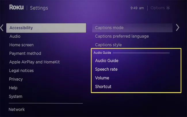 how to turn off Voice on Roku