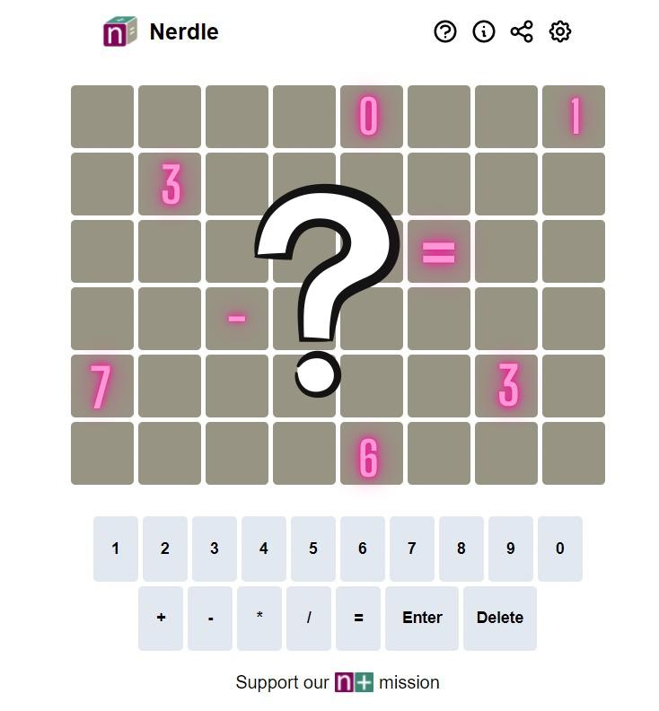 Nerdle Answer #49 of Thursday, 10 March 2022 | #49 All Modes