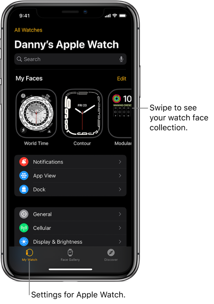 how to change apple watch face via iPhone