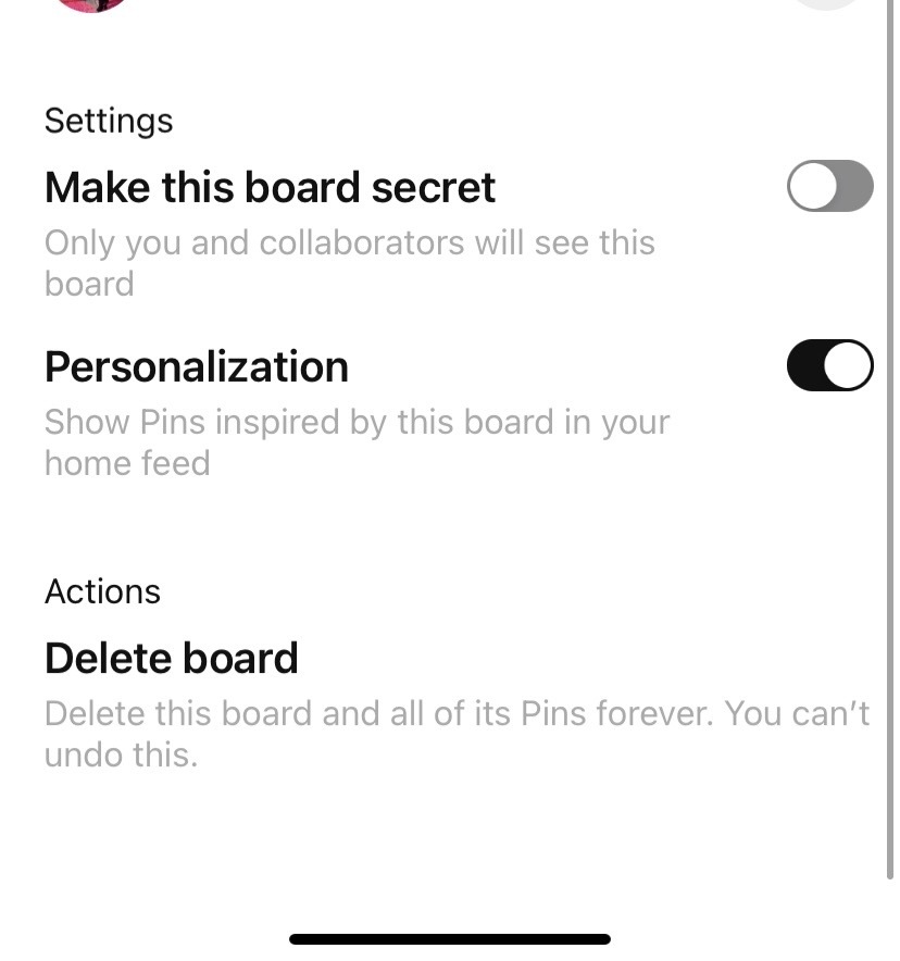 how to delete boards on Pinterest