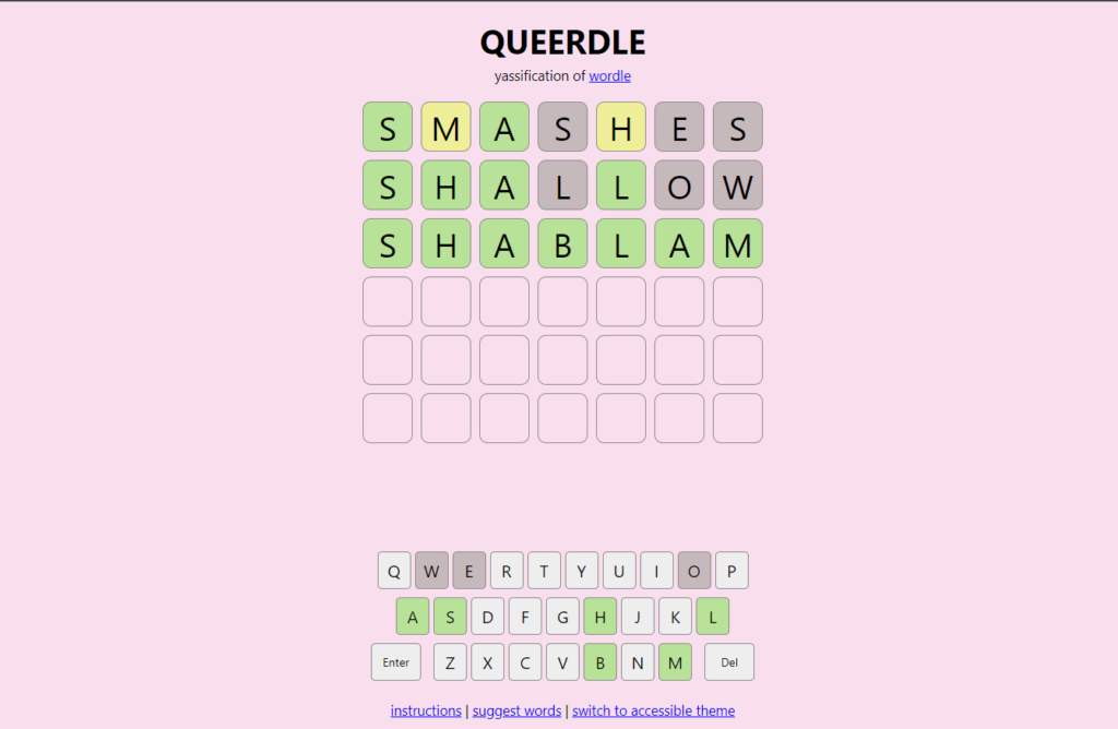 Queerdle answer of 9 March 2022/ todays Queerdle word