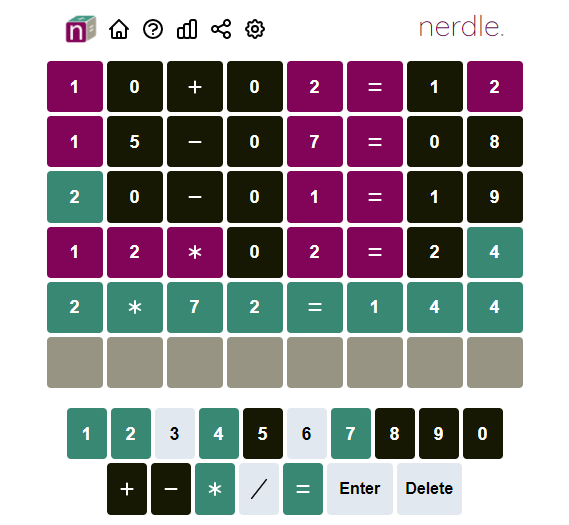 Nerdle Answer #52 of Monday, 14 March 2022 | #53 All Modes