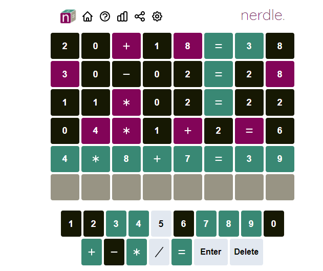 Nerdle Answer #55 of Wednesday, 15 March 2022 | #55 All Modes