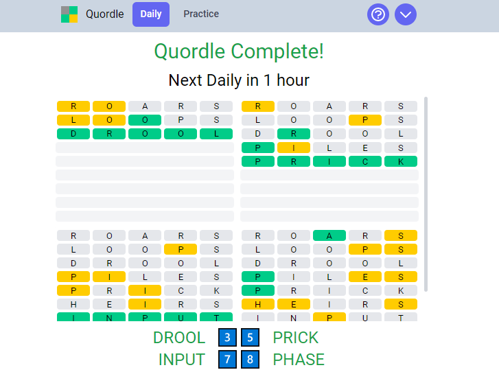 Quordle Answers of 20 March 2022 | Today’s Quordle Word, Sunday