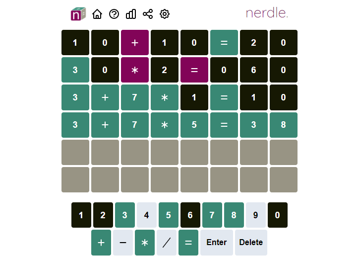 Nerdle Answer #65 of 26 March 2022 | #65 All Modes, Saturday