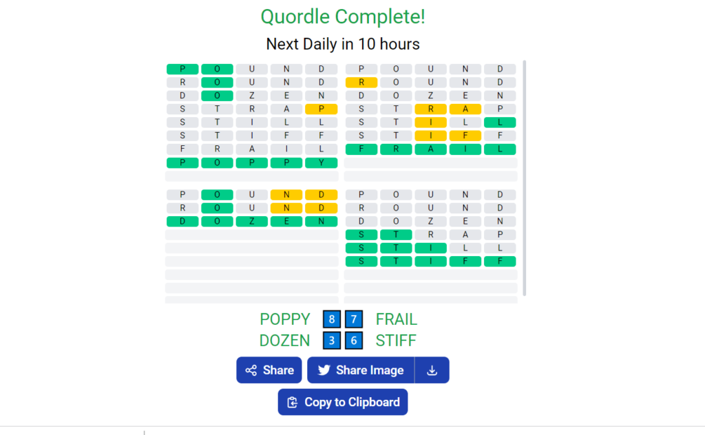 Quordle Answers on 8 March 2022 Tuesday