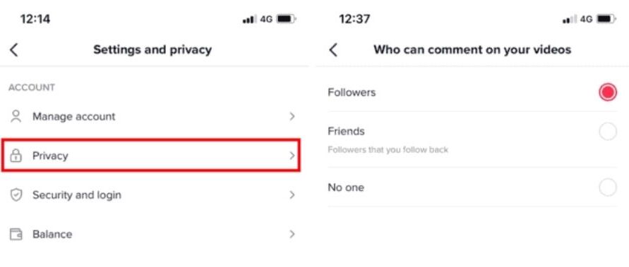 How to Message Someone on TikTok- Message Setting options