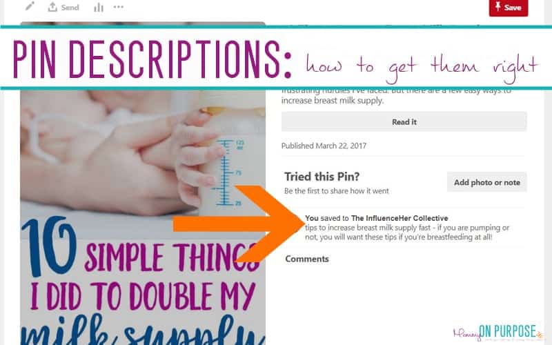  How to use Pinterest for blog Traffic : create a pin description 