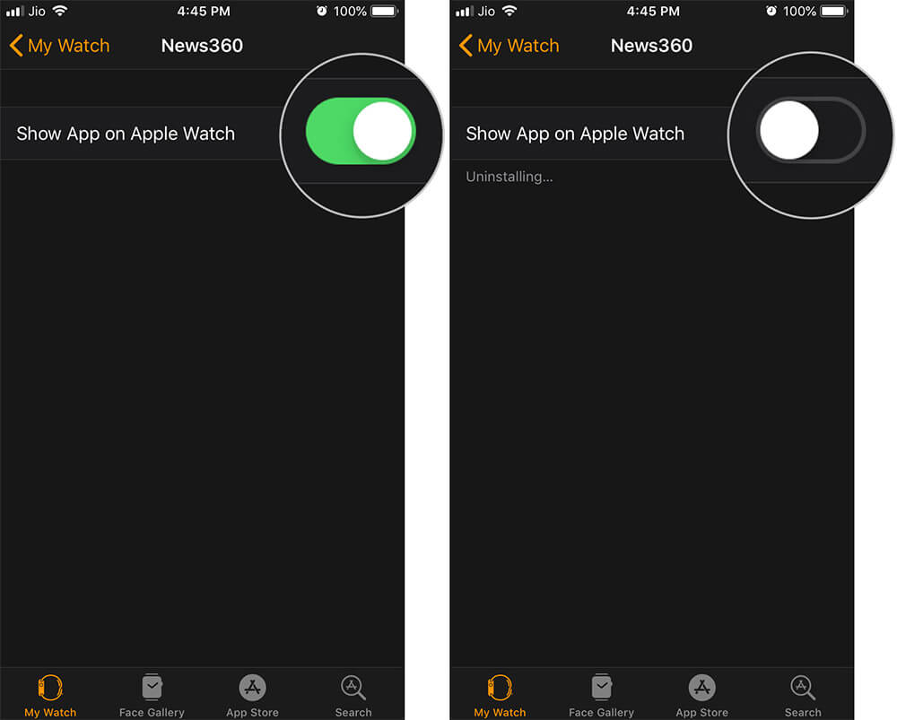 Hide Apps on Apple Watch