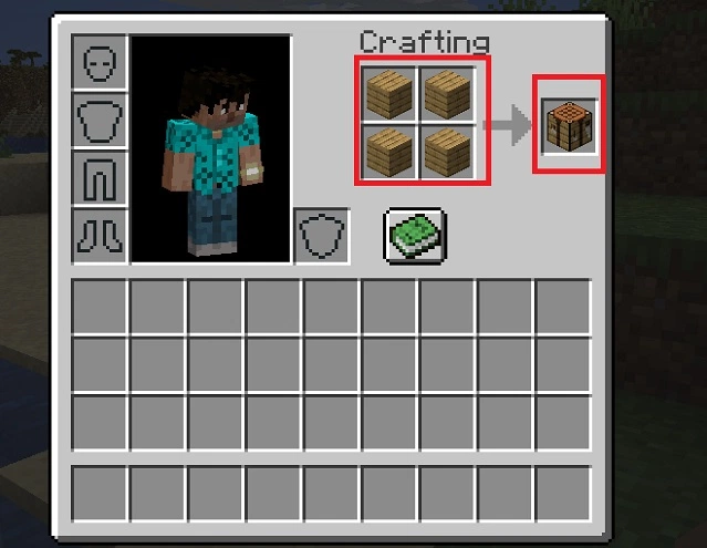 How To Make A Crafting Table In Minecraft | Minecraft Crafting Table Recipe