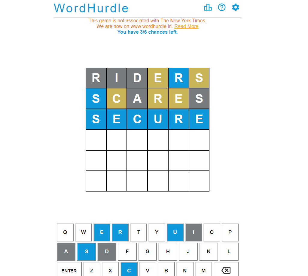 Evening Word Hurdle Answer of April 9, 2022
