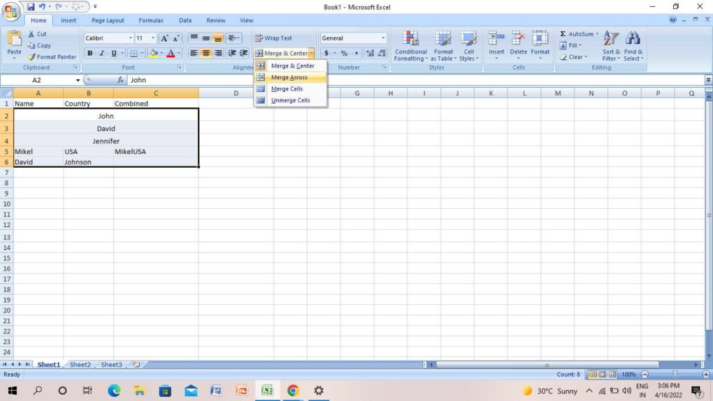 How to Merge Two Columns in Microsoft Excel | 7 Methods in 2022