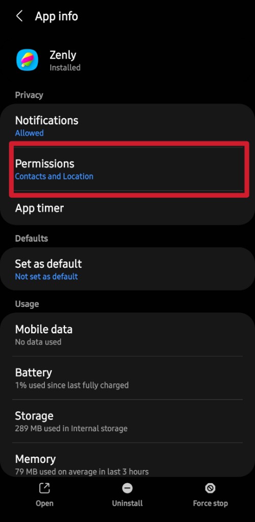 Steps for how to turn off location on Zenly