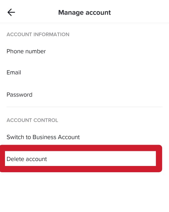 Delete account page on TikTok;How to delete your TikTok account.