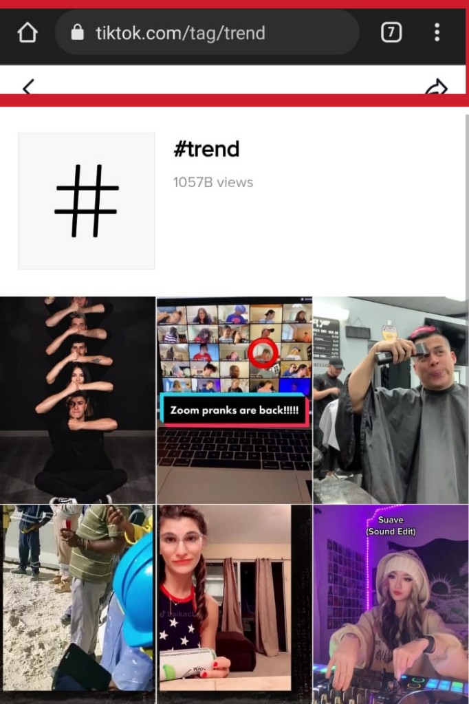 Hashtag 'trend' page;How to use TikTok without an account