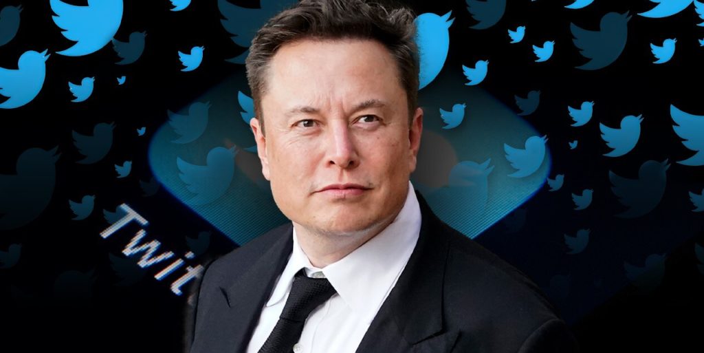 Elon Musk and Twitter logo ; Elon Musk buys Twitter