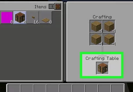 How To Make A Crafting Table In Minecraft | Minecraft Crafting Table Recipe