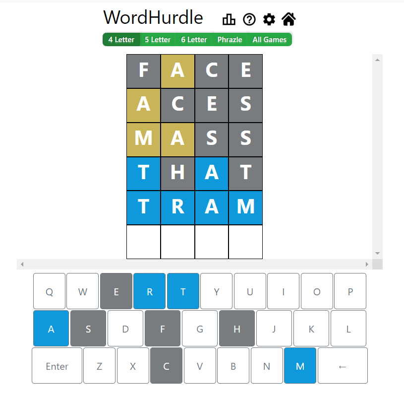 Evening Word Hurdle Answer of May 6, 2022, 4-letter word 