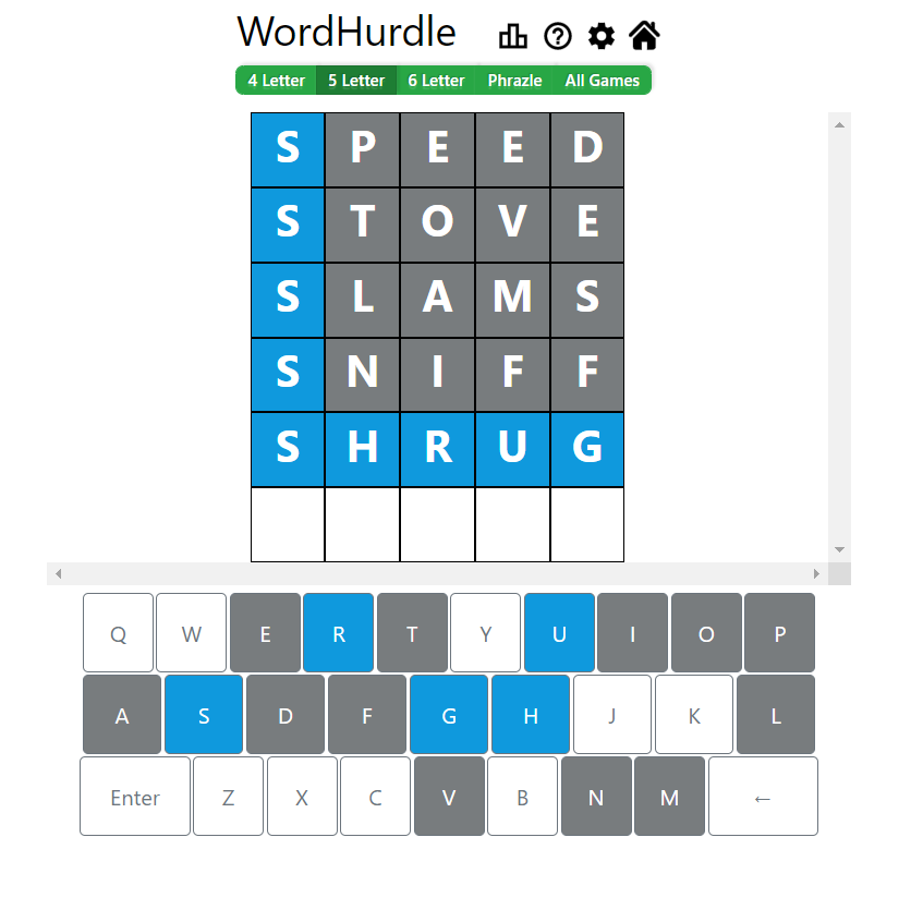 Evening Word Hurdle Answer of May 6, 2022, 5-letter word 