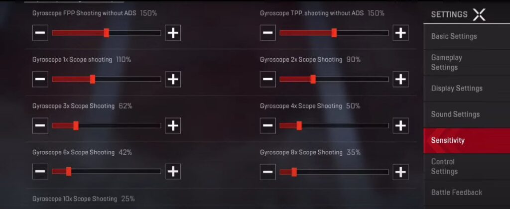 How to enable or disable Gyroscope in Apex Legends Mobile