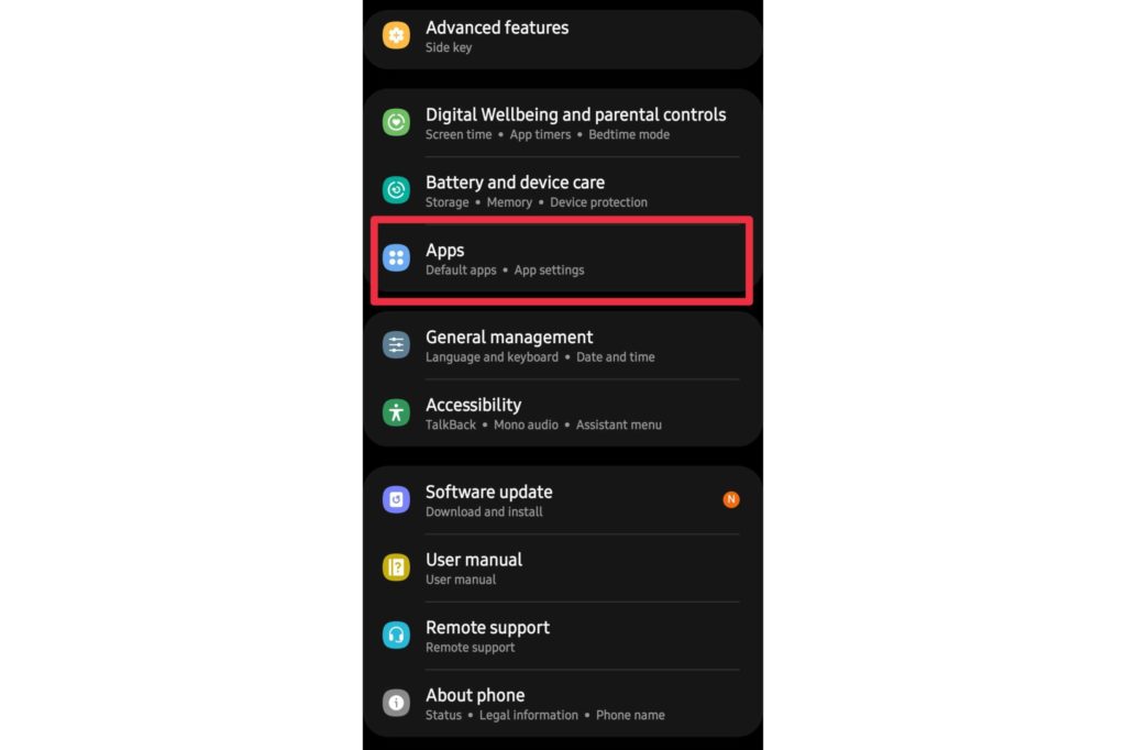 Apps on Settings; How to solve Snapchat tap to load problem